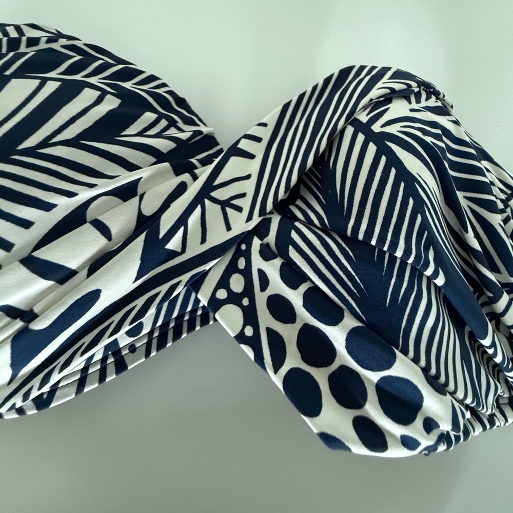 Bleu Rod Beattie Midnight Blue and White Leaf Print Bikini Set - Picture 3 of 8